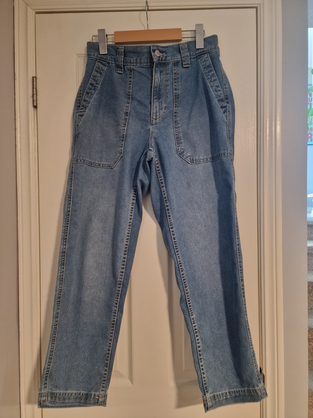 Old Navy OG Chino Light Blue Denim Chino Jeans, Size Small